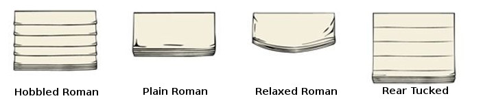 types of Roman blinds and shades